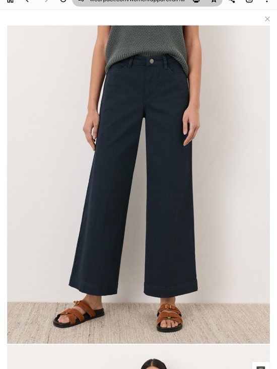 Pact Pants - Organic Stretch Twill Wide-Leg Pant in Navy